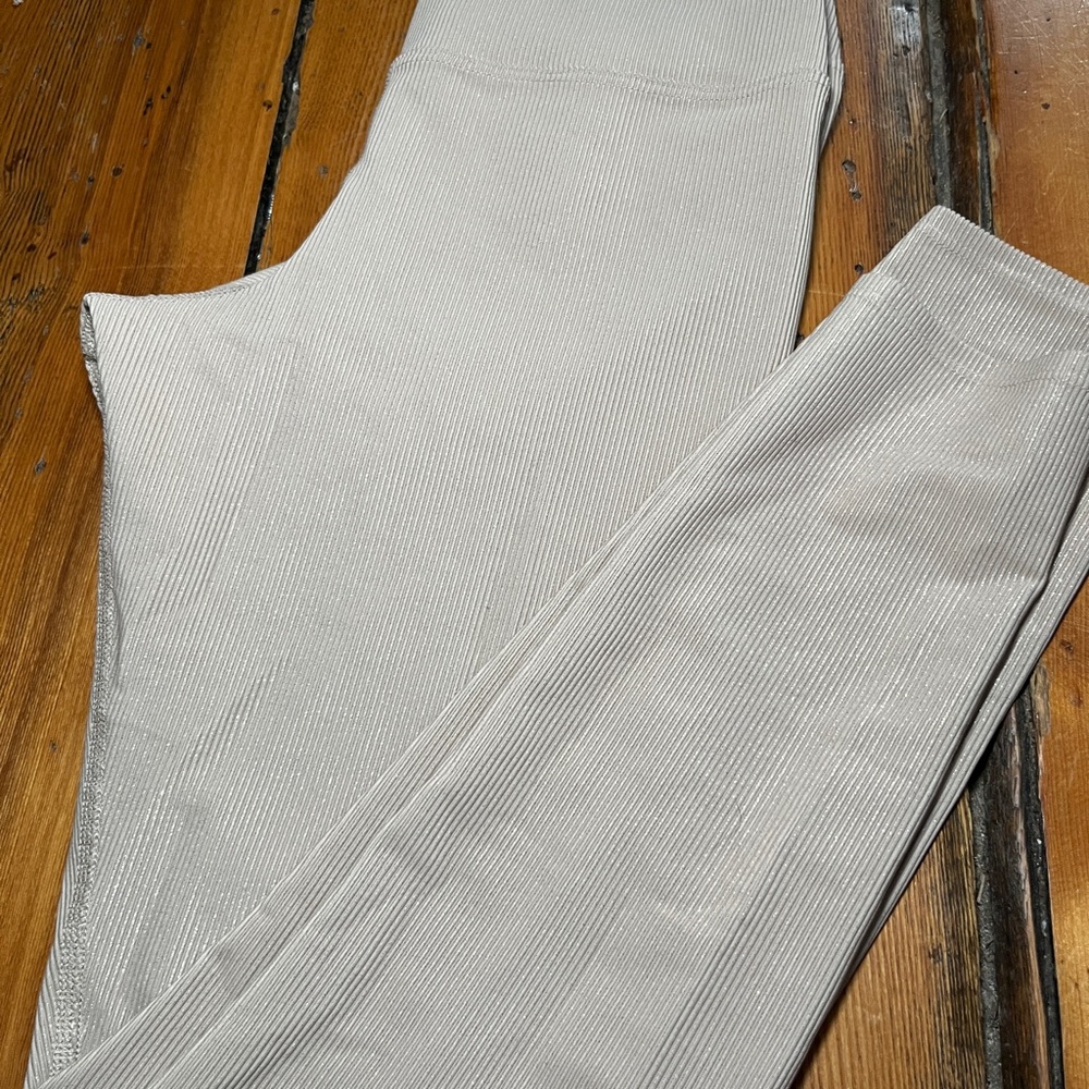Beach Riot Cream Ribbed Leggings